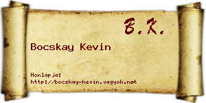 Bocskay Kevin névjegykártya